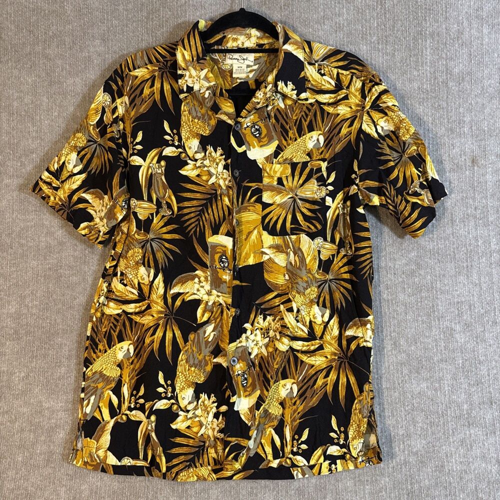 Panama Jack Shirt Men Med Tiki Luau Aloha Hula Resort Cruise Beer Parrot Adult